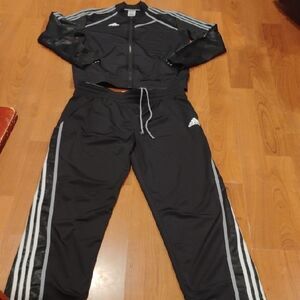 Black Track Suit with White Stripes